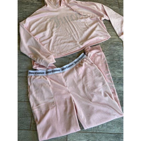 Juicy Couture‎ Sweatsuit Y2K Joggers Track Set Pink Barbiecore Large Womens - Picture 12 of 13